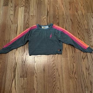 Aviator Nation Cropped Neon Sweatshirt